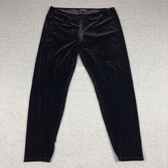 Eileen Fisher Pants - Eileen Fisher‎ Velour Leggings Womens XL Black Ankle Stretch Velvet